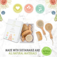 Load image into Gallery viewer, KeaBabies Baby Round Hair Brush and Comb Set