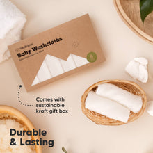 Load image into Gallery viewer, 6-Pack Baby Wash Cloths: White