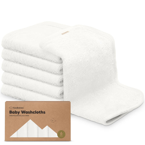 6-Pack Baby Wash Cloths: White